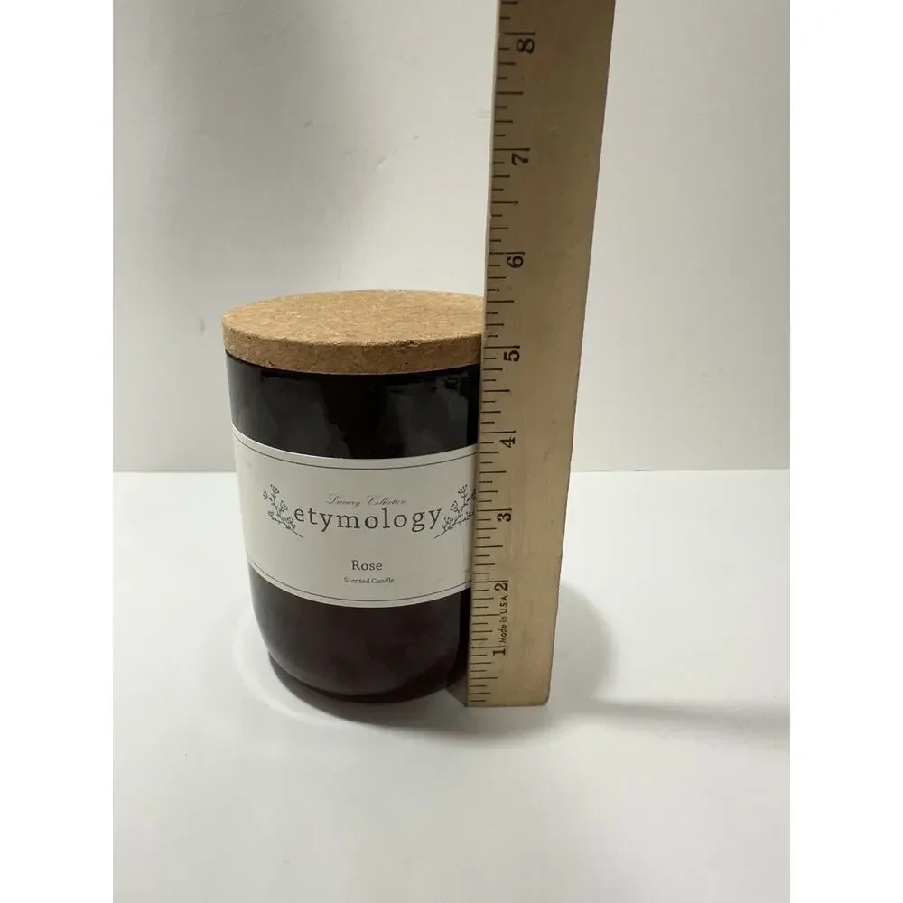 Etymology Candles‎ Rose Luxury Collection Scented Candle 19.75 Oz Lit Once! RARE